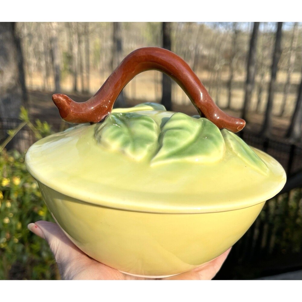 Vintage Belmar of California Bowl W Lid Pottery Yellow 320 Covered Dish *Read*